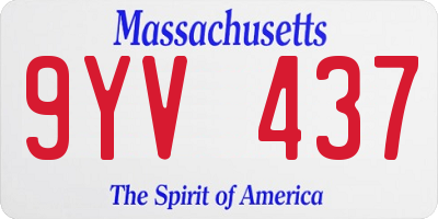 MA license plate 9YV437