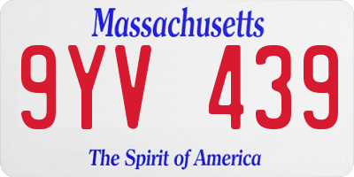 MA license plate 9YV439