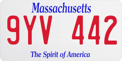 MA license plate 9YV442
