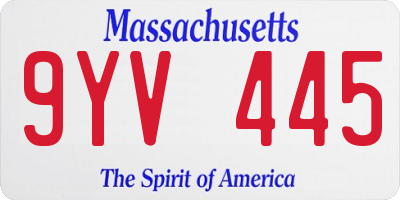 MA license plate 9YV445