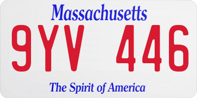 MA license plate 9YV446