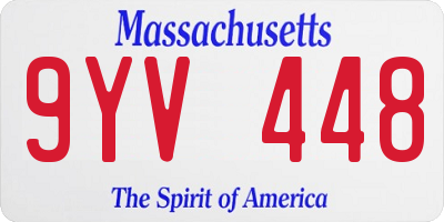 MA license plate 9YV448