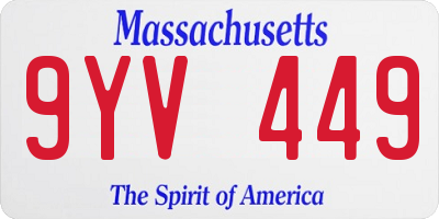 MA license plate 9YV449
