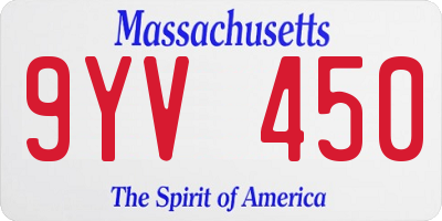 MA license plate 9YV450