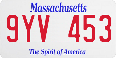 MA license plate 9YV453