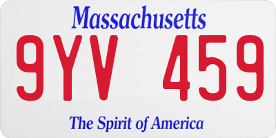 MA license plate 9YV459