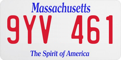 MA license plate 9YV461