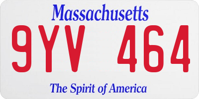 MA license plate 9YV464