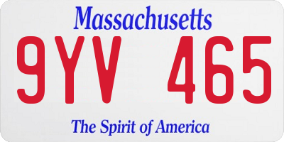MA license plate 9YV465