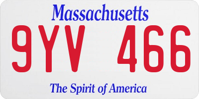 MA license plate 9YV466