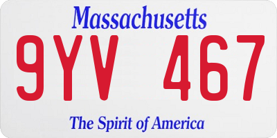MA license plate 9YV467