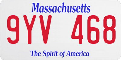 MA license plate 9YV468