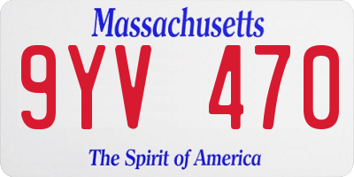 MA license plate 9YV470
