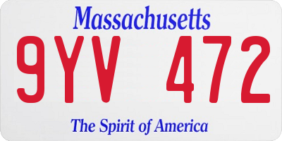 MA license plate 9YV472