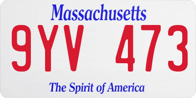 MA license plate 9YV473