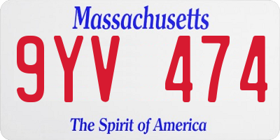 MA license plate 9YV474