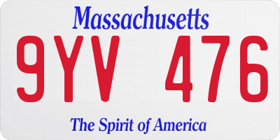 MA license plate 9YV476