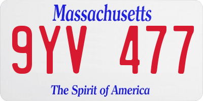 MA license plate 9YV477