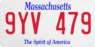 MA license plate 9YV479