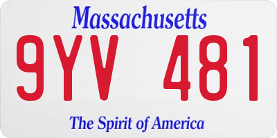 MA license plate 9YV481