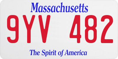 MA license plate 9YV482