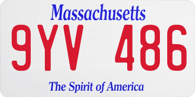 MA license plate 9YV486