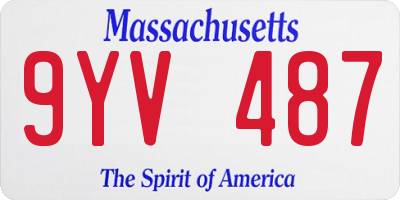 MA license plate 9YV487