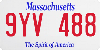 MA license plate 9YV488