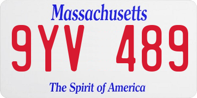MA license plate 9YV489