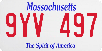 MA license plate 9YV497