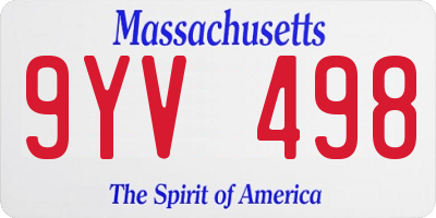 MA license plate 9YV498