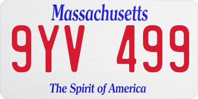 MA license plate 9YV499