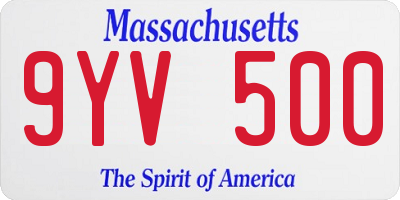 MA license plate 9YV500