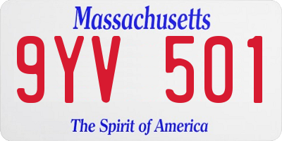 MA license plate 9YV501