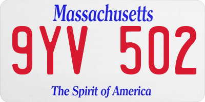 MA license plate 9YV502