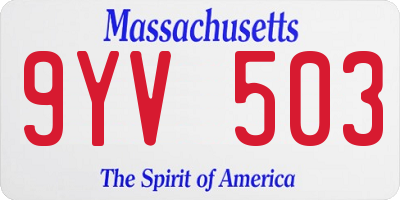 MA license plate 9YV503