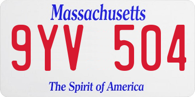 MA license plate 9YV504
