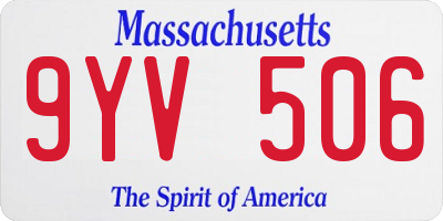 MA license plate 9YV506