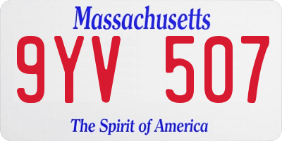 MA license plate 9YV507