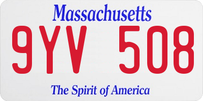 MA license plate 9YV508