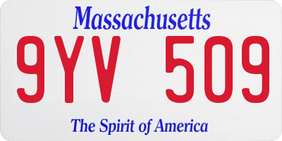 MA license plate 9YV509