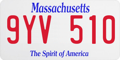 MA license plate 9YV510
