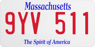 MA license plate 9YV511