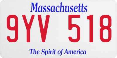 MA license plate 9YV518