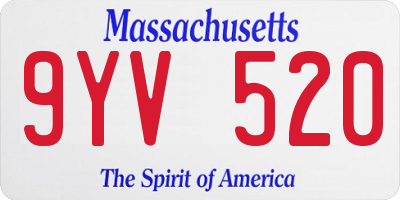 MA license plate 9YV520