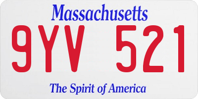 MA license plate 9YV521