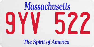 MA license plate 9YV522