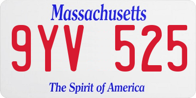 MA license plate 9YV525