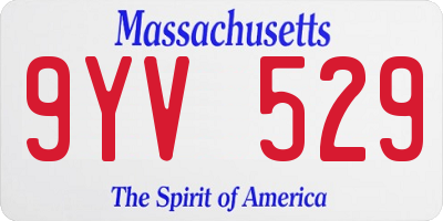 MA license plate 9YV529
