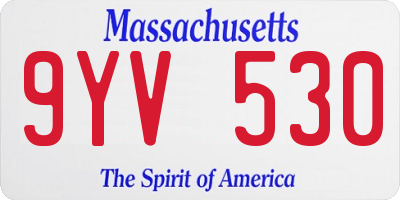 MA license plate 9YV530